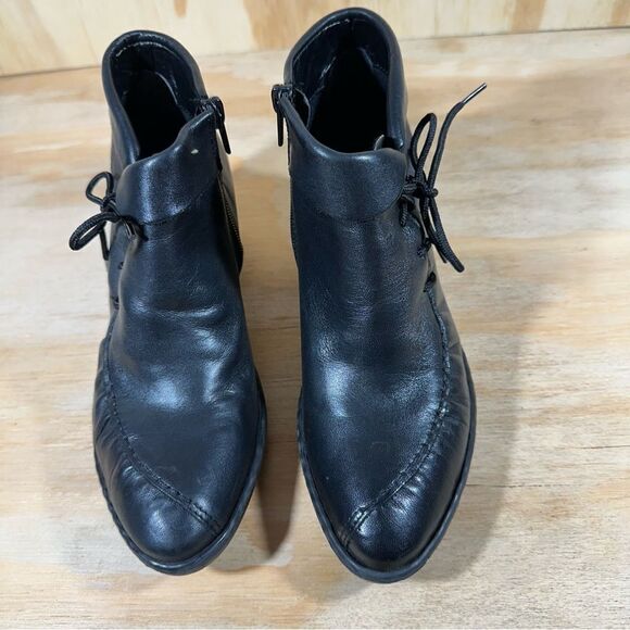 Rieker Black Leather Ankle Boots Women’s Size 6 - Picture 4 of 9